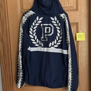 VS PINK Jacket, Navy with Silver Sequin Details